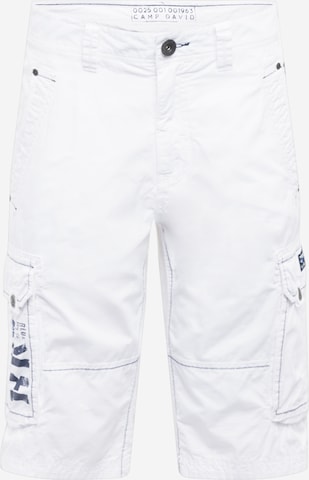 Pantalon cargo CAMP DAVID en blanc : devant