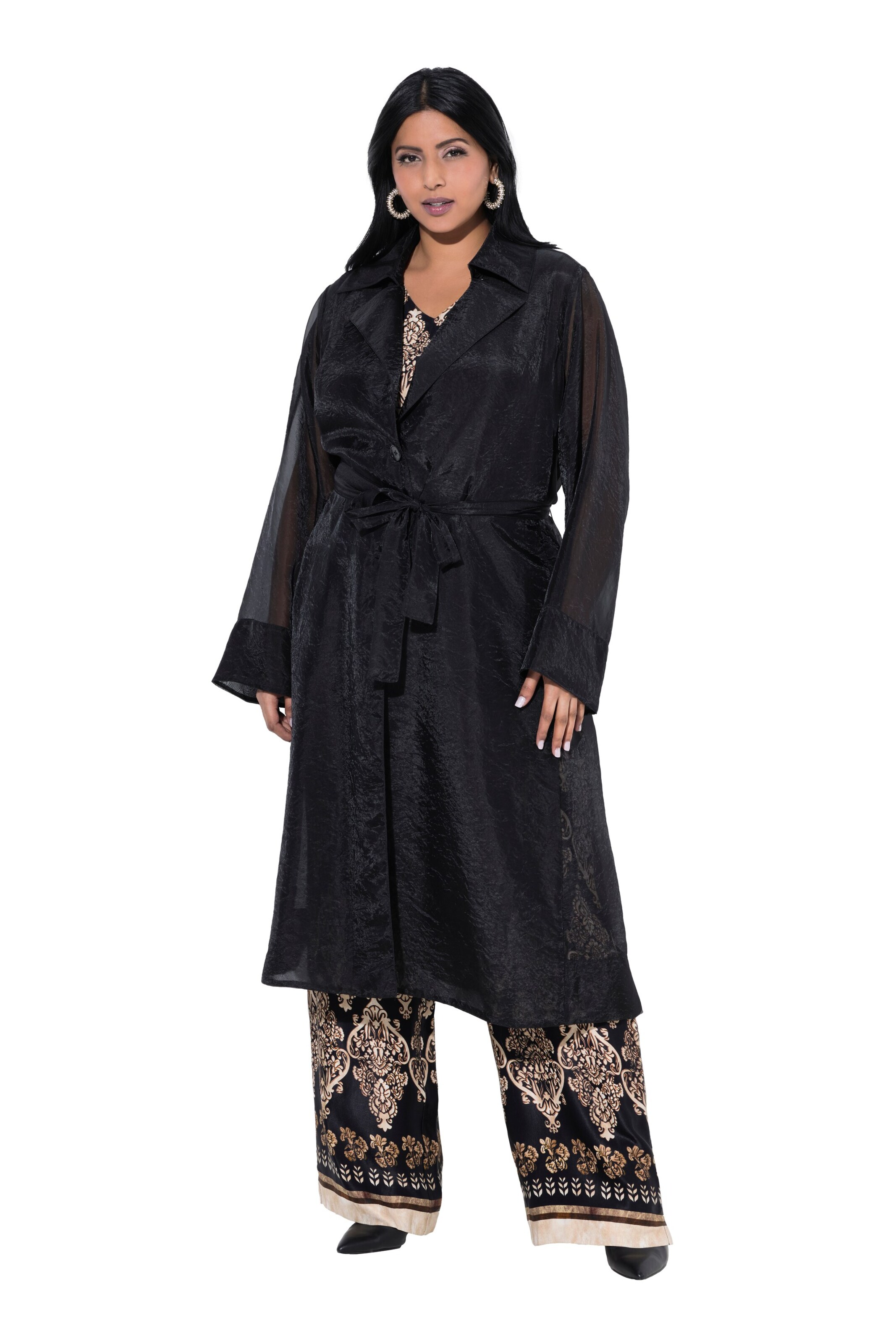 Ulla Popken Kimono in Schwarz: Vorderseite