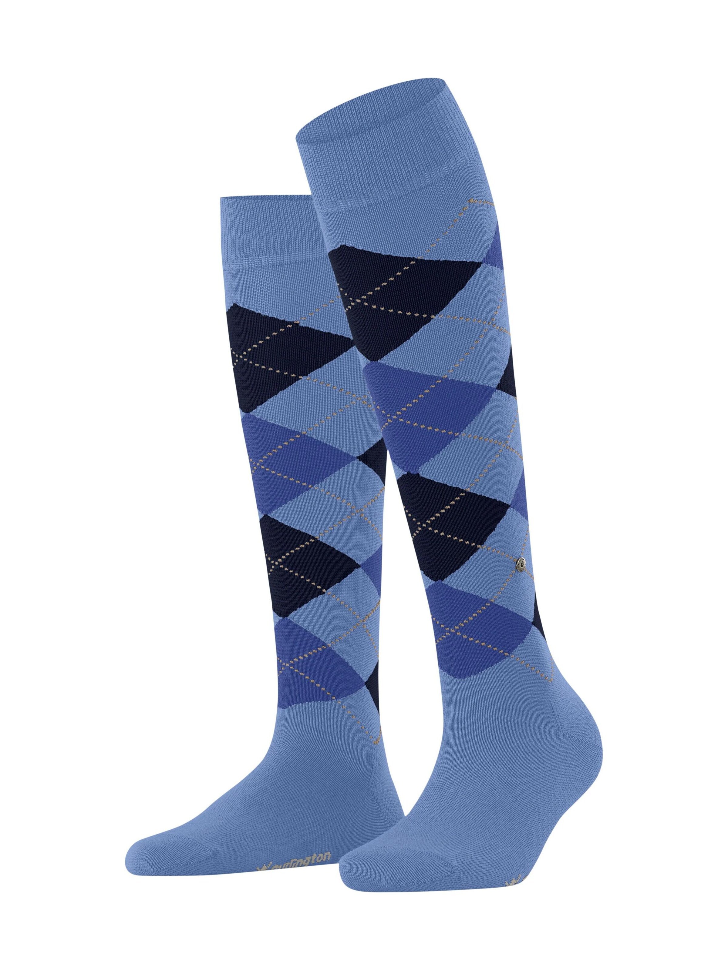 BURLINGTON Over the Knee Socks 'Marylebone' in Blue: front