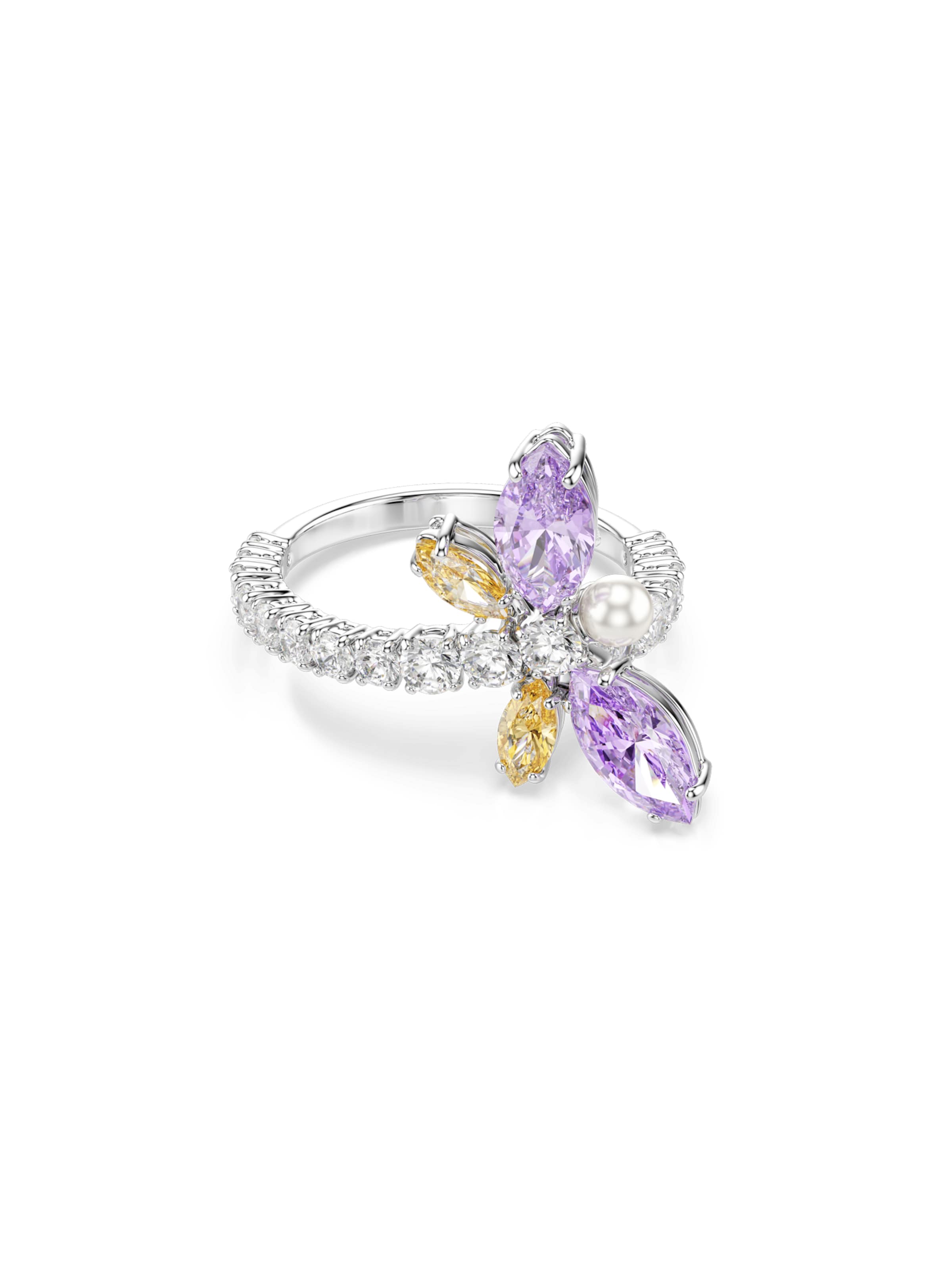 Bague Swarovski en argent : devant