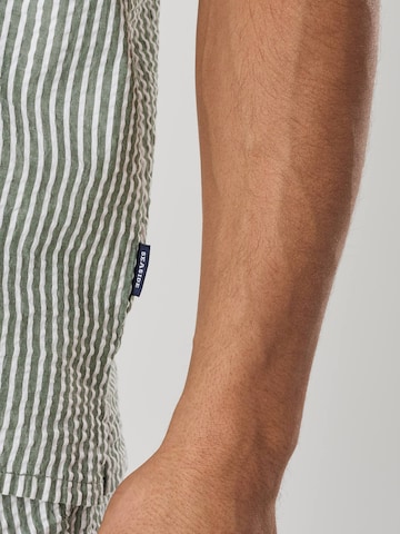 Seaside Regular fit Button Up Shirt 'Seersucker' in Green
