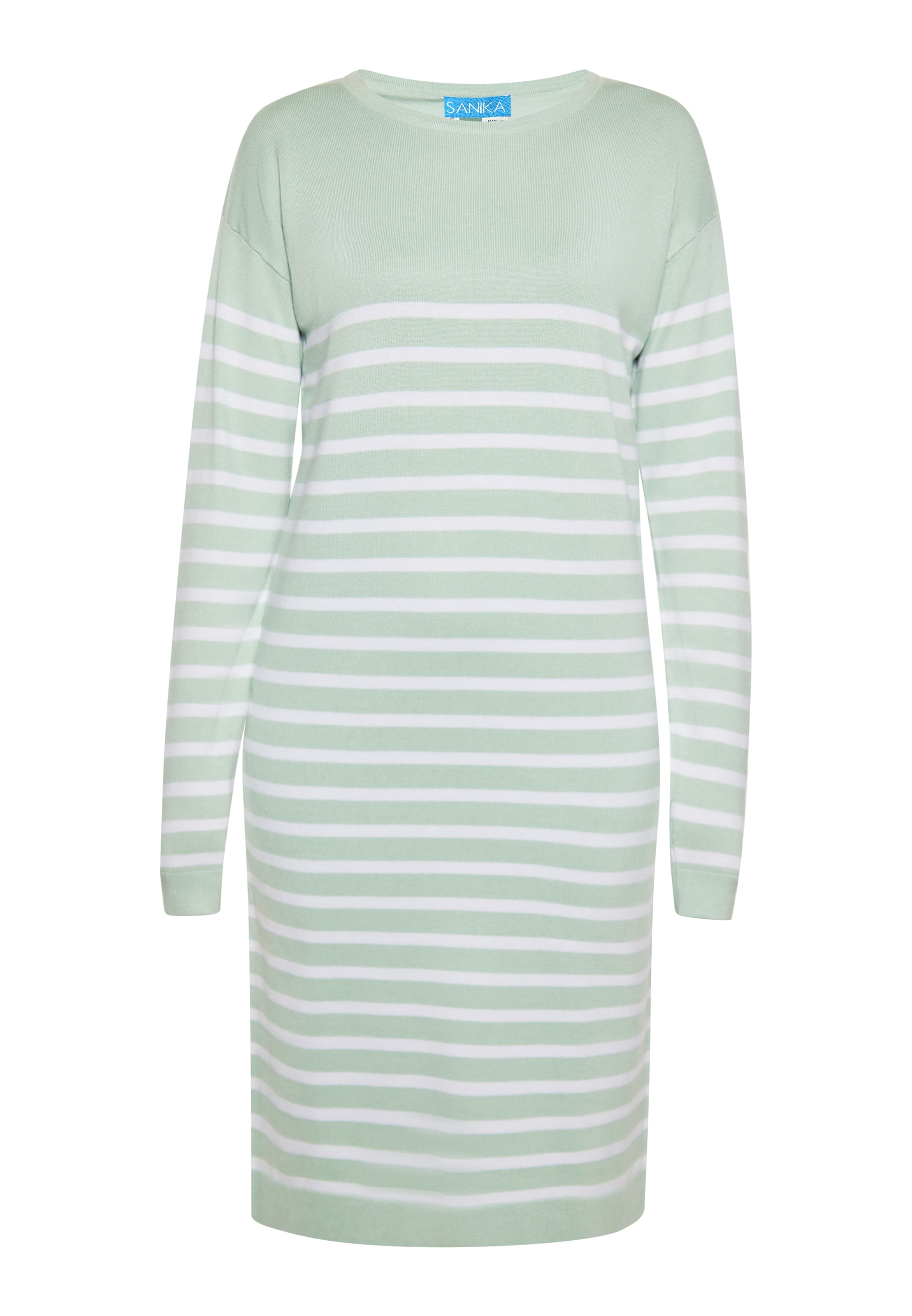 SANIKA - Vestido de malha em verde: frente