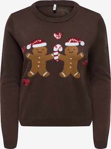 Pullover 'ONLXmas' di ONLY in marrone: frontale