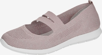 REMONTE Ballet Flats with Strap in Pink: front