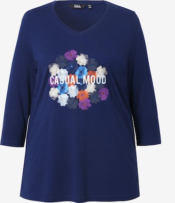 T-shirt Ulla Popken en bleu : devant