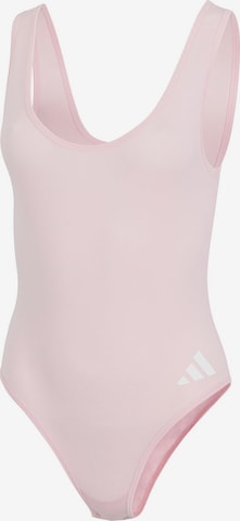 ADIDAS SPORTSWEAR Bodysuit ' Sport Active Essentials Cotton 3 Stripes ' in Pink: front