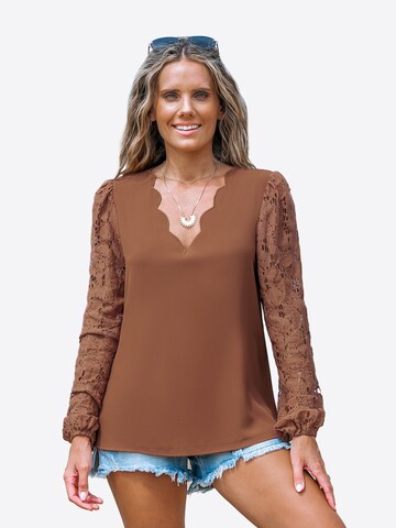 Cupshe Blouse in Brown: front