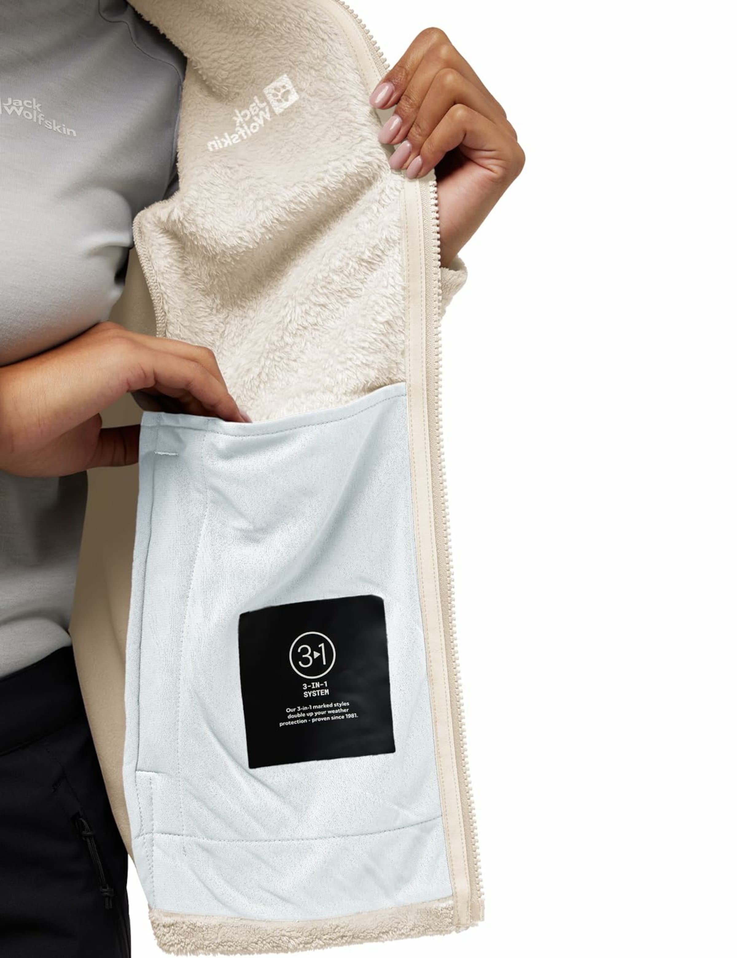 JACK WOLFSKIN Fleecejacke in Beige