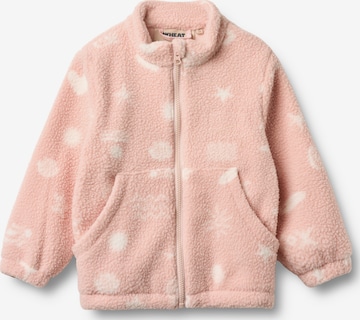 WHEAT Fleece jas 'Helge' in Roze: voorkant