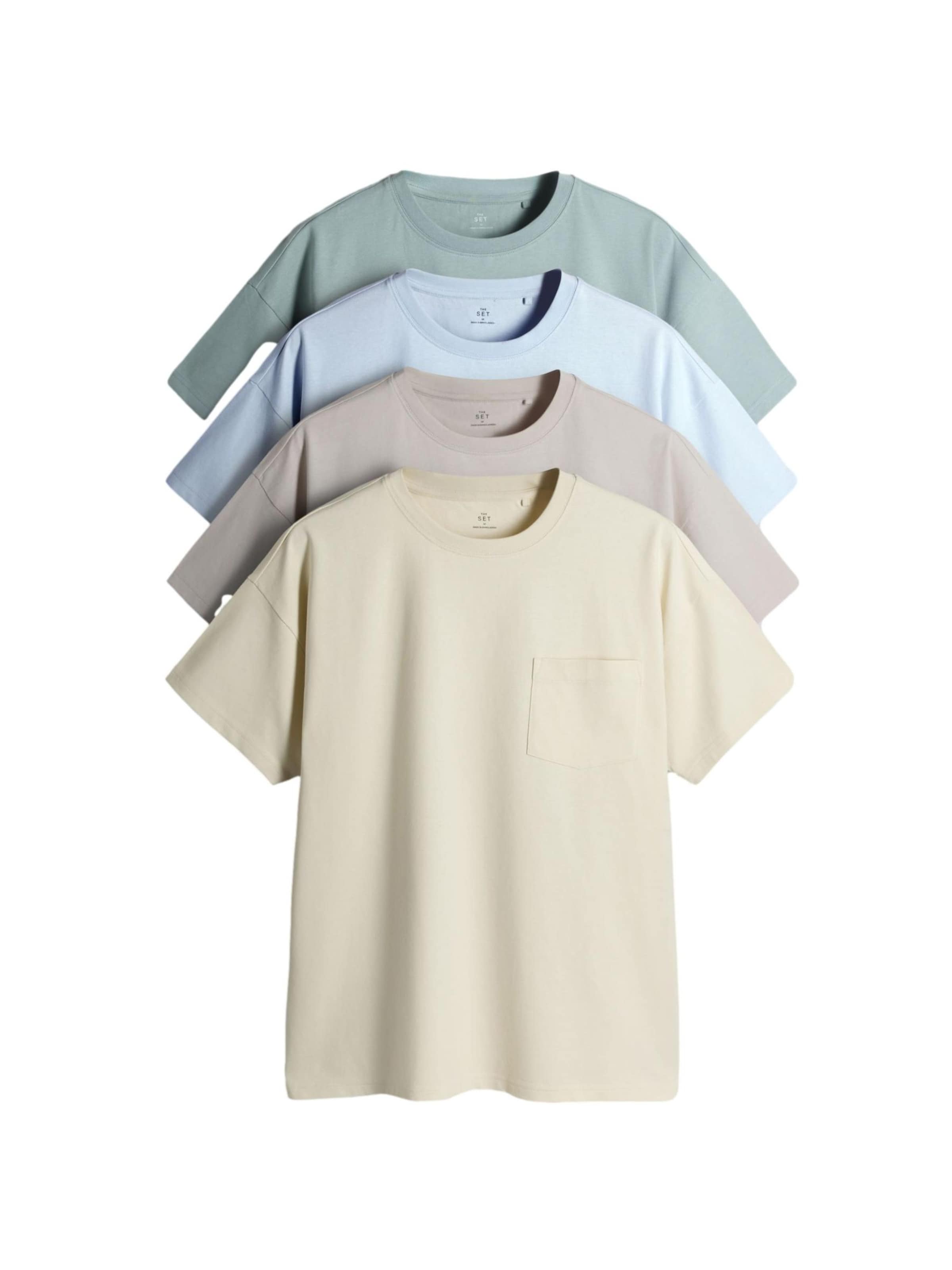 T-Shirt The Set en bleu : devant