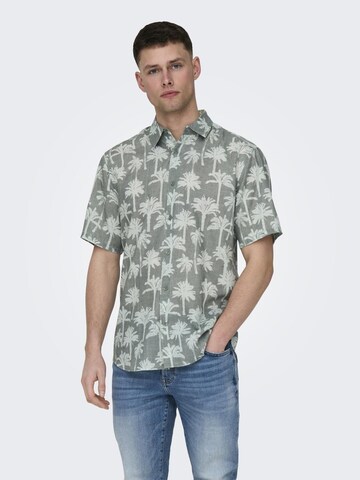 Coupe regular Chemise 'BRONX' Only & Sons en vert