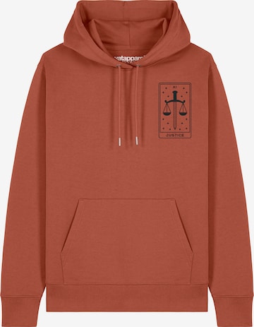 Watapparel Sweatshirt ' Tarot Justice ' in Bruin: voorkant