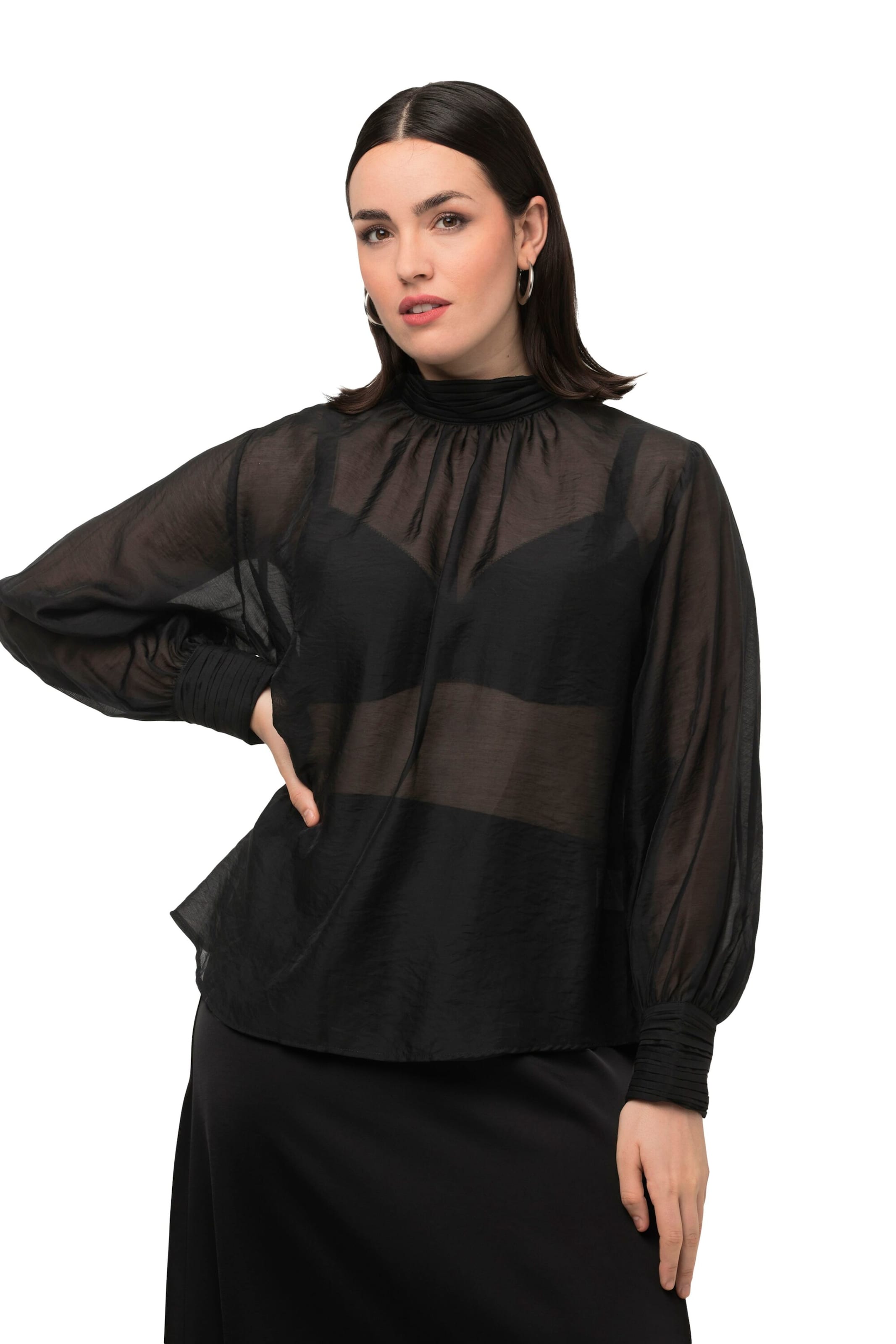 Ulla Popken Blouse in Zwart: voorkant