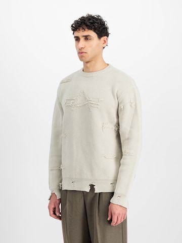 Sweat-shirt ALPHA INDUSTRIES en beige : devant
