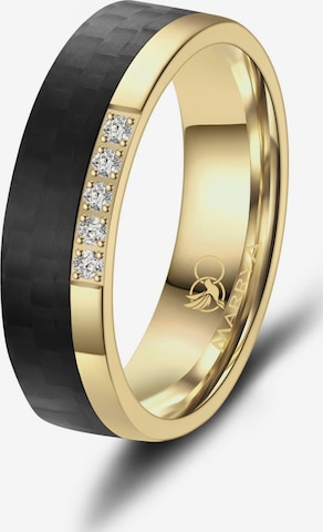 MARRYA Ring 'MARRYA ES-24 Ehering aus Edelstahl - Gold plattiert mit Carbon' i svart: framsida