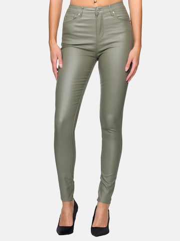 Elara Skinny Jeans i grøn: forside