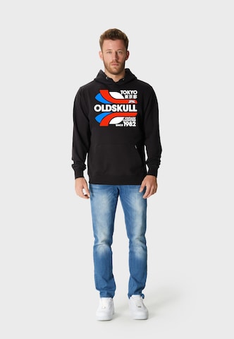 Oldskull Sweatshirt 'Retro Tokyopolis' in Zwart