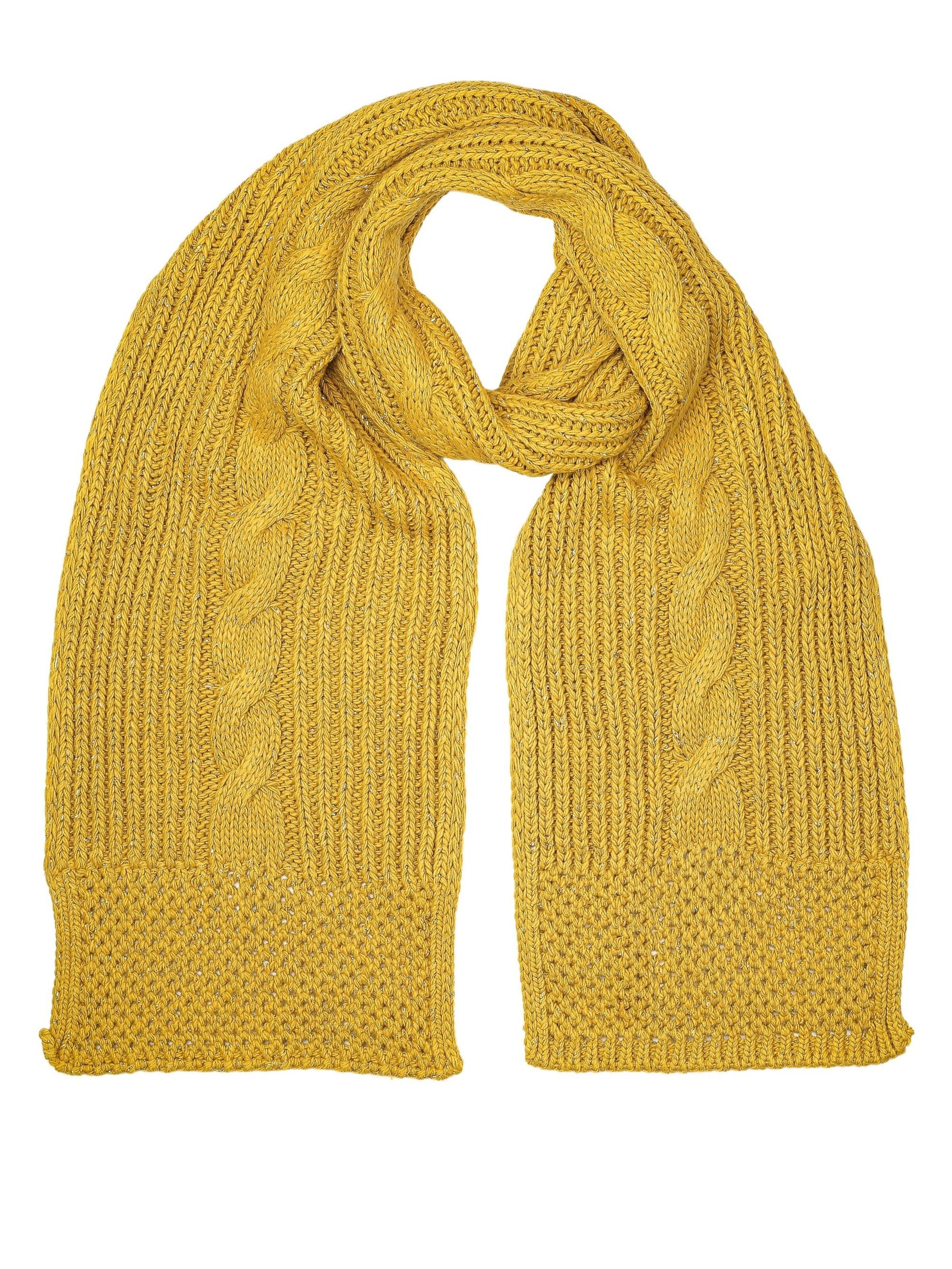 COLLEZIONE ALESSANDRO Scarf 'Zopf' in Yellow: front