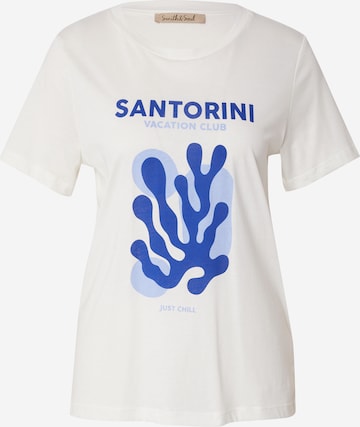 Tricou 'Santorini' de la Smith&Soul pe alb: față