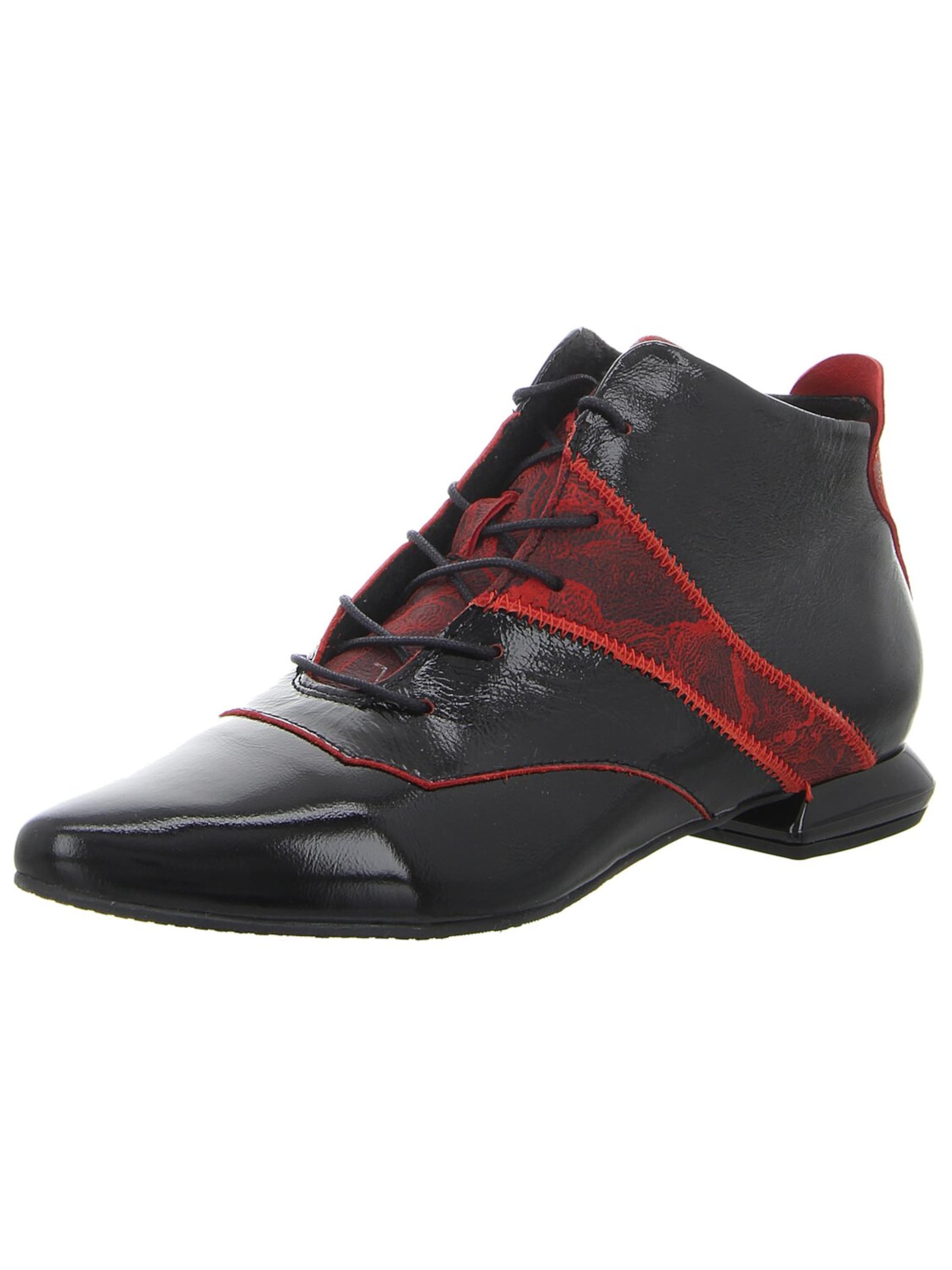 Simen Lace-Up Boots 'Damen Stiefelette 7216A SCHWARZ-ROT Echt Leder in schwarz' in Black: front