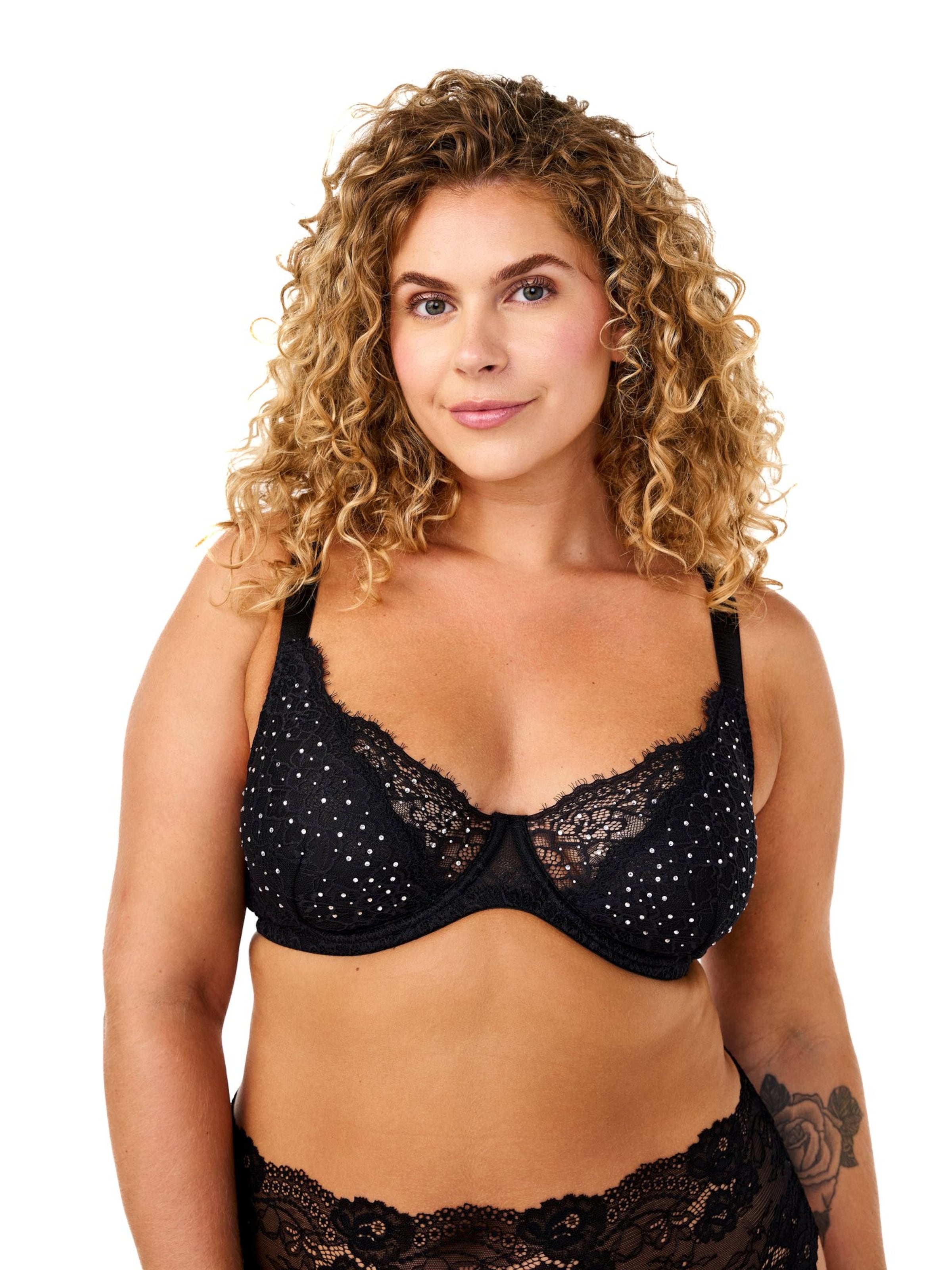 Devoted by Zizzi T-shirt Bra 'Lbeate' in Black: front