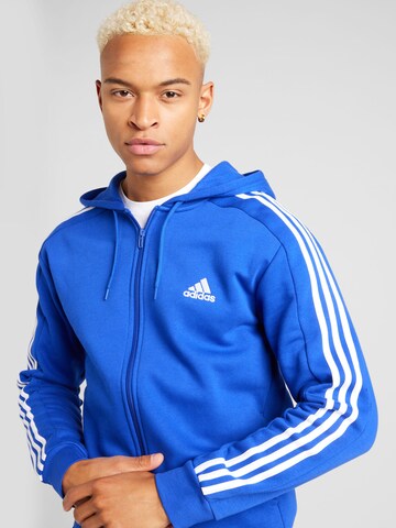 ADIDAS SPORTSWEAR Athletic Zip-Up Hoodie 'Essentials' in Blue