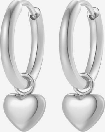 Hey Happiness Earrings 'Heart Beat' in Silver: front