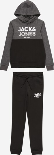 Jack & Jones Junior Joggedress i mørkegrå / svart / hvit, Produktvisning