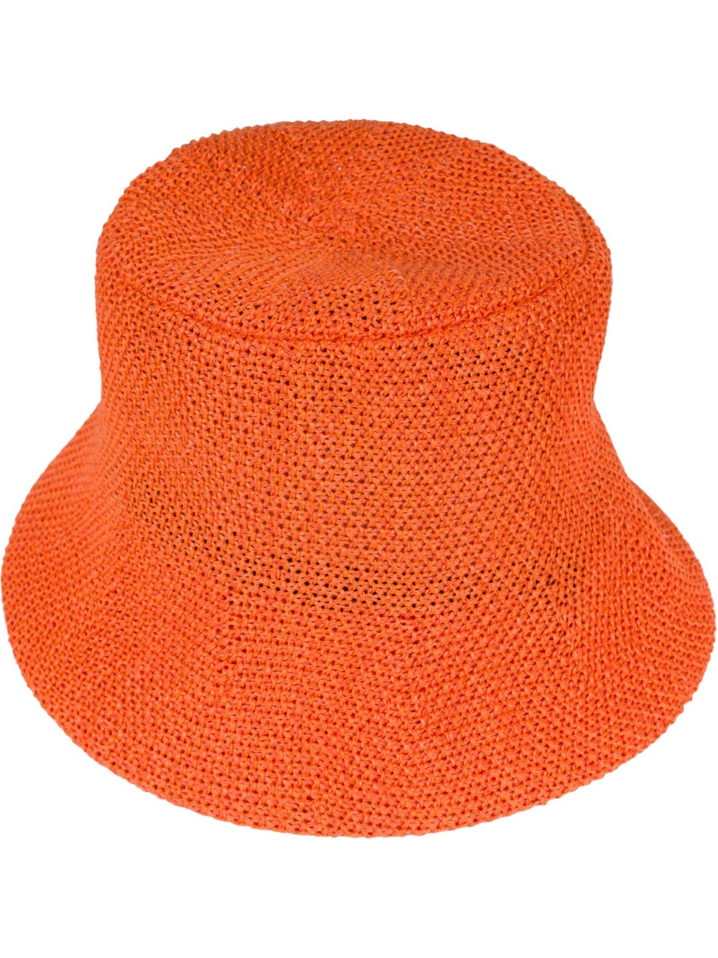 styleBREAKER Hut 'Fischerhut aus Papierstroh - Knautschhut'‌ in Orange