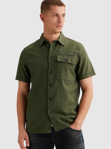 Regular fit Camicia 'Shirt in slub cotton with short sleeves' di PME Legend in verde