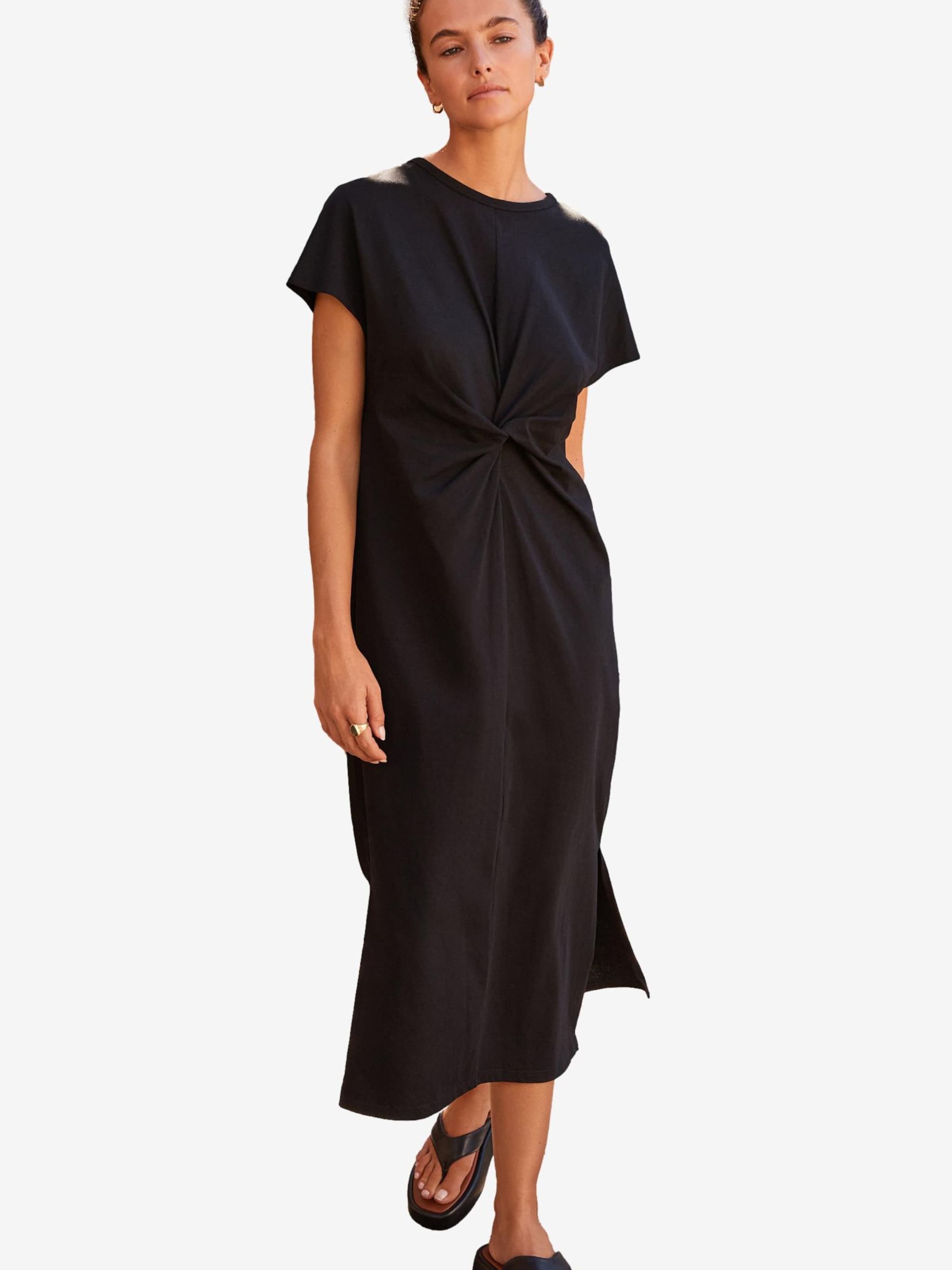 Black Womens T Shirt Midi Dress L*Space Drew Midi Dress Black Editorialist