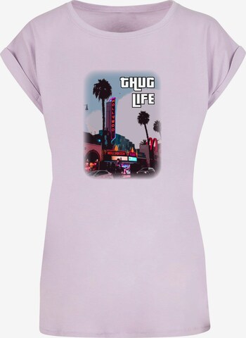 Merchcode T-Shirt 'Grand Thug Life' in Lila: predná strana