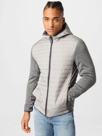 JACK & JONES - Ajuste regular Chaqueta de entretiempo en gris: frente