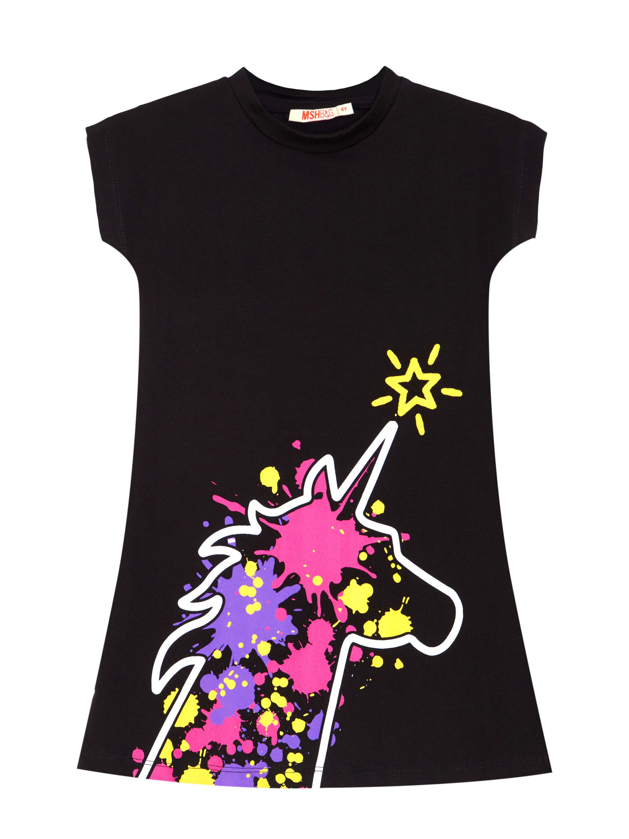 Denokids Dress 'Unicorn Splash' in Black: front