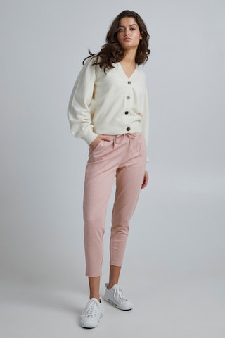 ICHI Slim fit Pleat-Front Pants 'IHKATE PA' in Pink