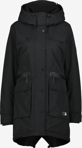 Alife and Kickin Winter Parka in Black: front