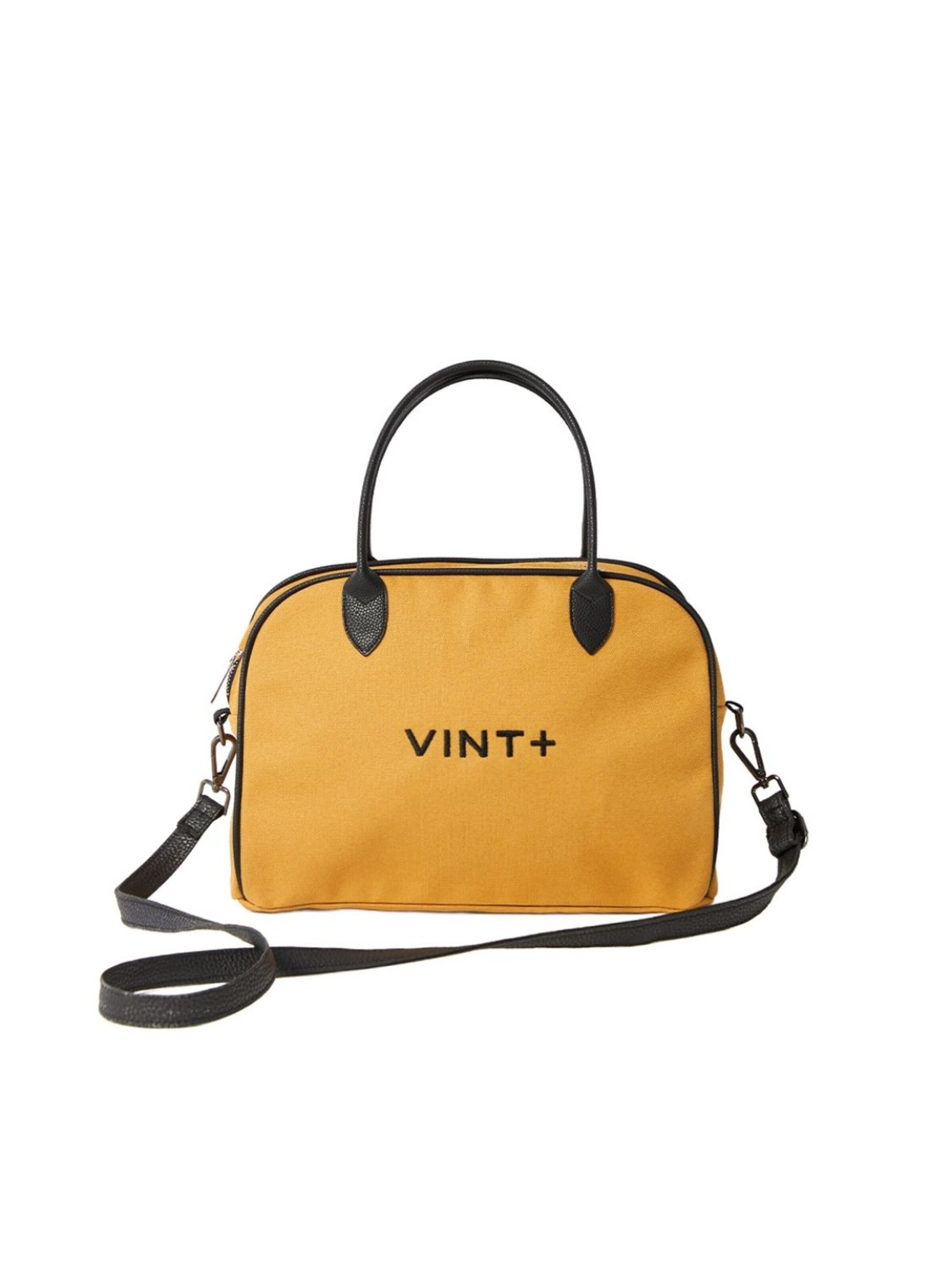 VINT+ Handbag 'Bowling Bag' in Yellow: front