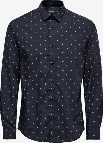 Only & Sons Button Up Shirt 'Sane' in Blue: front