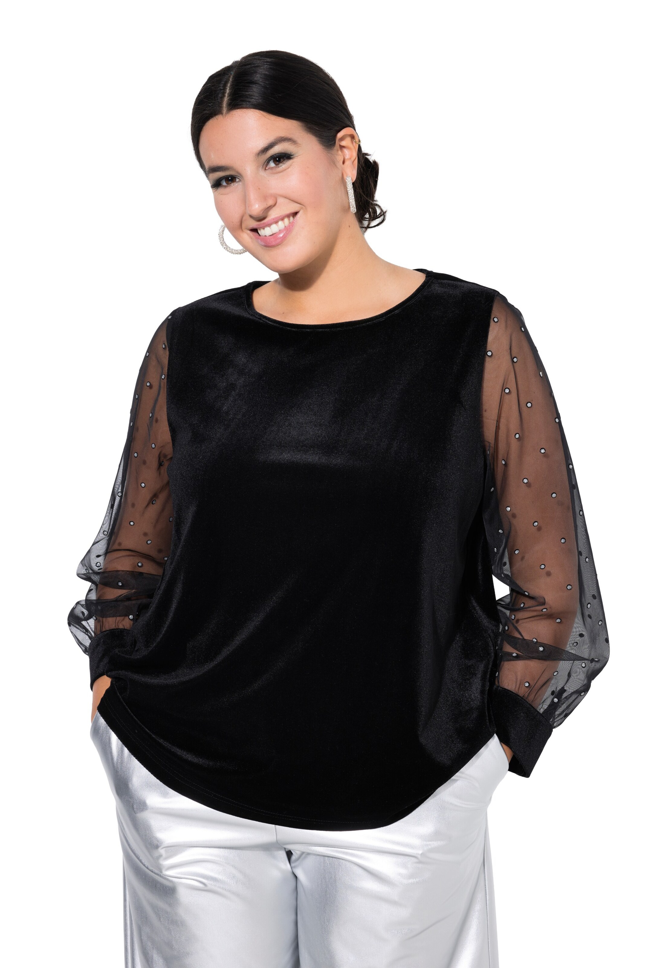 Studio Untold Blouse in Zwart: voorkant