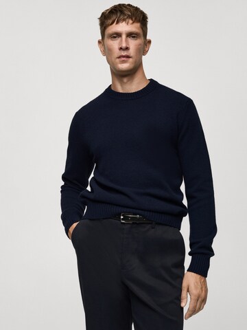 MANGO MAN Trui 'Lotus' in Blauw: voorkant