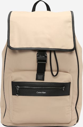 Calvin Klein Backpack in Beige: front