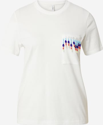 T-shirt 'TRIBE' ONLY en blanc : devant