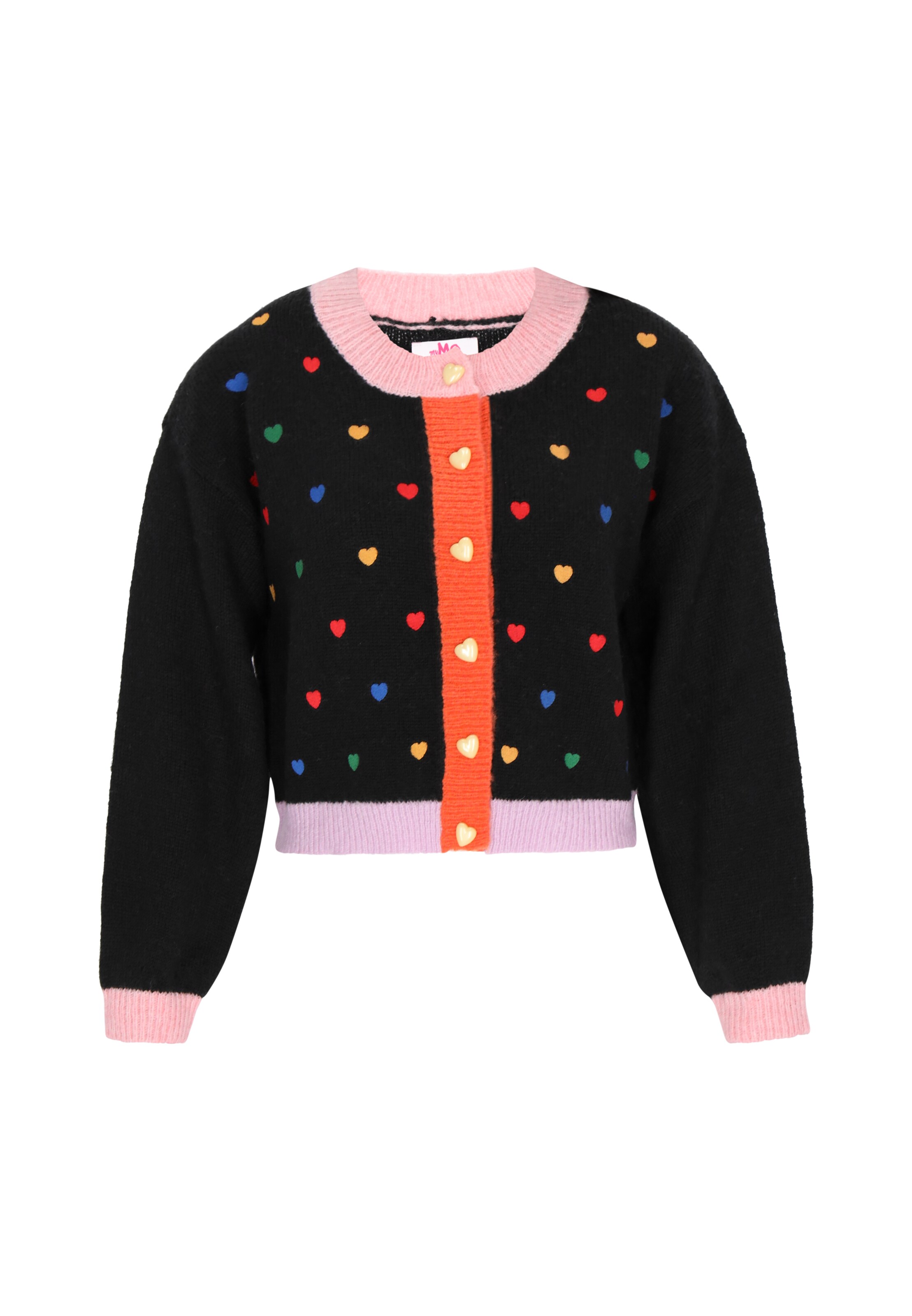 Cardigan dimensiuni mari 'Young Fashion' MYMO pe albastru / verde / roz / negru, Vizualizare produs