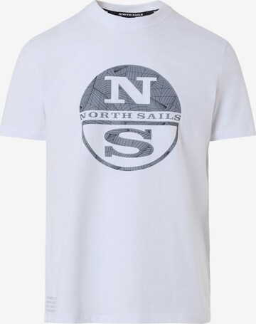 North Sails T-Shirt mit reflektierendem Logo in Weiß: predná strana