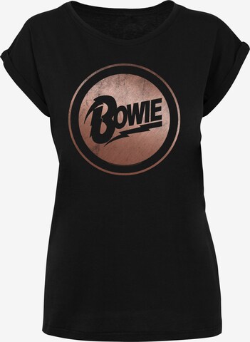 T-shirt 'David Bowie Rose Gold Circle' F4NT4STIC en noir : devant