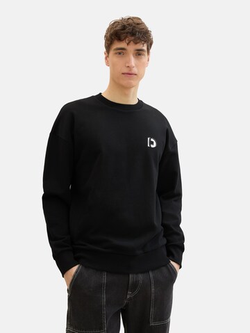 TOM TAILOR DENIM Sweatshirt in Schwarz