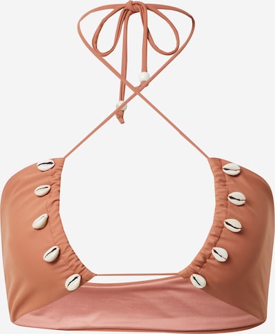 Bikinio viršutinė dalis iš Nasty Gal, spalva – tamsiai oranžinė / balta, Prekių apžvalga