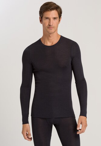 Hanro Shirt 'Woolen Silk' in Black: front