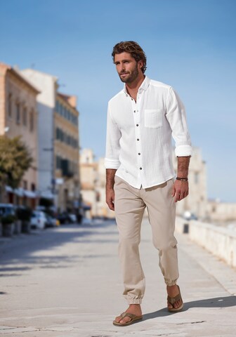 BEACH TIME Regular Fit Hemd in Weiß
