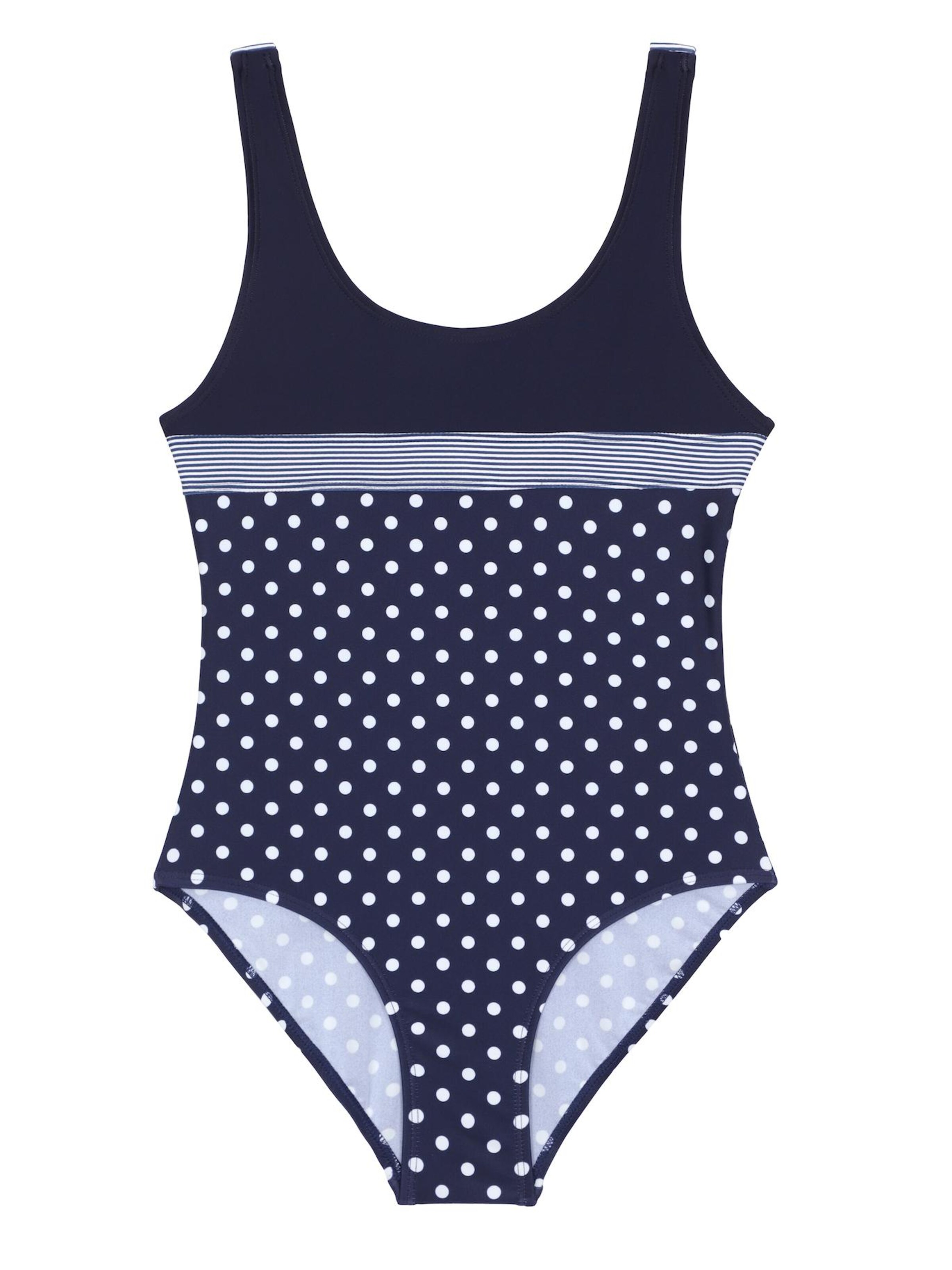 La V Swimsuit 'Badpak' in Blue: front